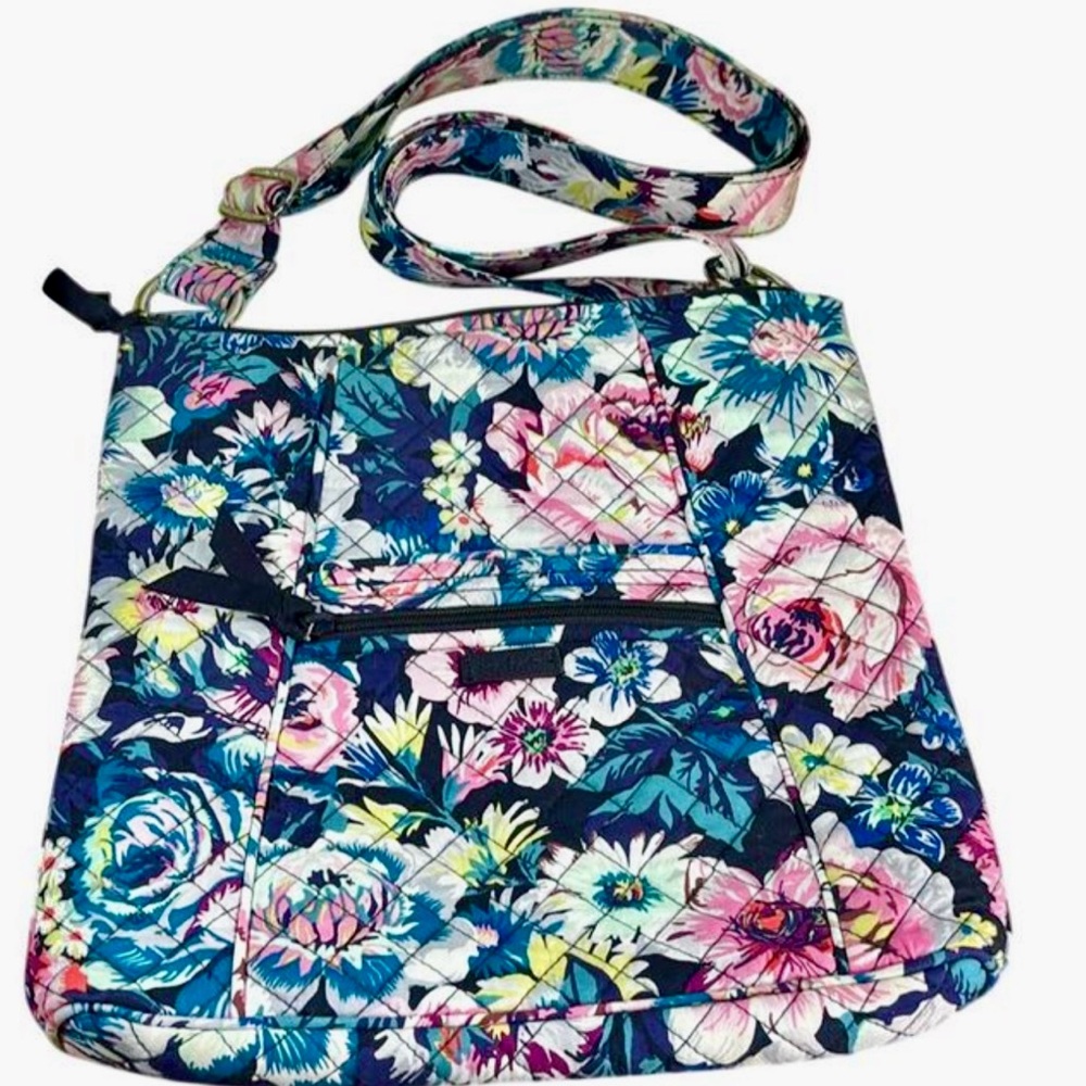 Vera Bradley Blue and Pink Floral Crossbody Bag